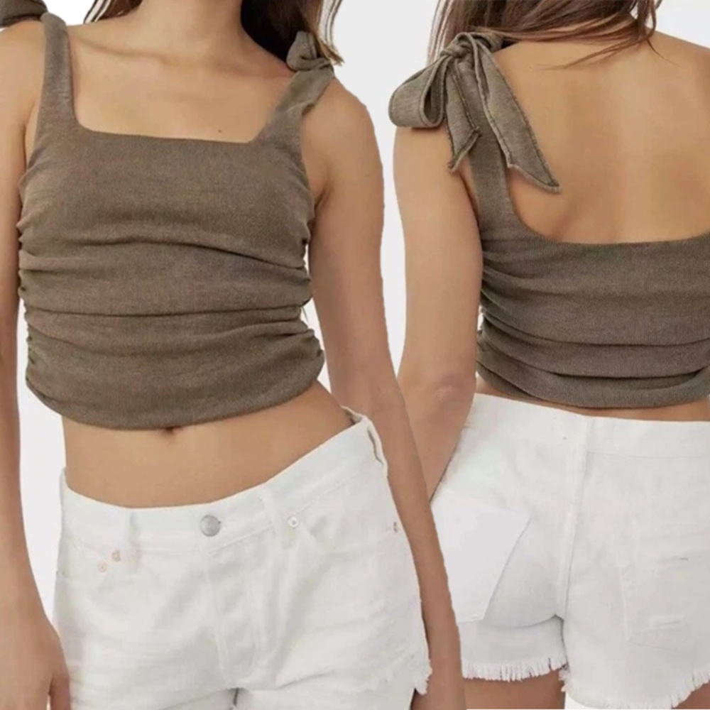 Free People Boulevard Tank Ruched Tie Strap